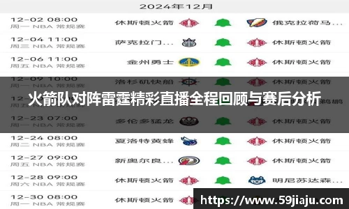 火箭队对阵雷霆精彩直播全程回顾与赛后分析